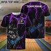 BlueJose Bowling And Pins Lion Thunder Lightning Customized Name, Team Name 3D Shirt (4 Colors)