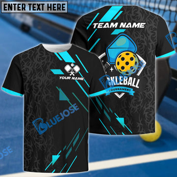 BlueJose Pickleball Pro Tournament Personalized Name, Team Name Unisex Shirt (4 Colors)
