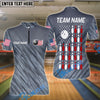 BlueJose Bowling American Flag Gray Personalized Name, Team Name 3D Shirt
