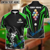 BlueJose Billiards Ball 9 Broken Fire Personalized Name & Team Name Shirt (4 Colors)