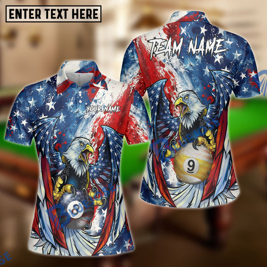 BlueJoses Billiards 8 Ball & 9 Ball Eagle American Flag Patriot Paint Art  Customized Name, Team Name 3D Shirt