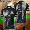 BlueJose Billiards Ball 8 Camo Punisher Skull Personalized Name & Team Name Shirt (4 Colors)