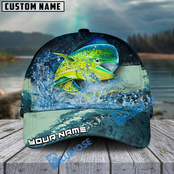 BlueJose Personalized Mahimahi Fishing Aqua Strike Classic Cap