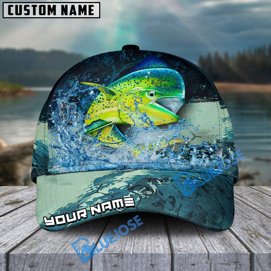 BlueJose Personalized Mahimahi Fishing Aqua Strike Classic Cap