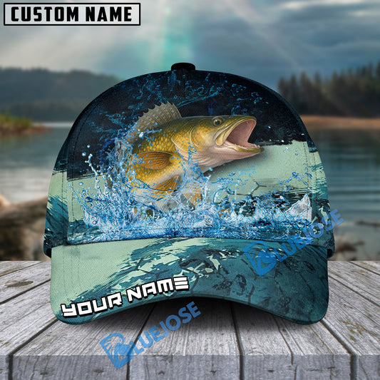 BlueJose Personalized Walleye Fishing Aqua Strike Classic Cap