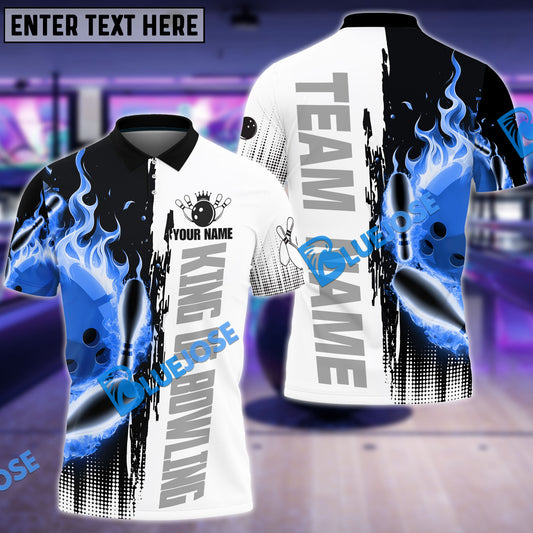 BlueJose Bowling And Pins King Of Bowling Customized Name 3D Shirt (4 Colors)