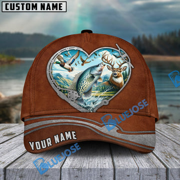 BlueJose Crappie Fishing Heart Personalized Name Cap