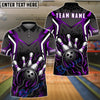 BlueJose Bowling And Pins Black Strike Flame Customized Name, Team Name 3D Shirt (4 Colors)
