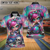BlueJose Bowling And Pins Punk Girl Skull Graffiti Customized Name, Team Name 3D Shirt