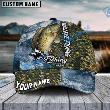 BlueJose Personalized Crappie Fishing Skin Seawave Classic Cap