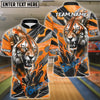 BlueJose Bowling And Pins Tiger Power Blast Customized Name, Team Name 3D Shirt (4 Colors)