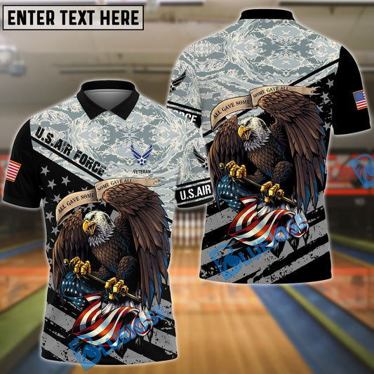 BlueJose Premium U.S Air Force Camo  3D Polo All Over Printed