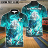 BlueJose Bowling And Pins White Tiger Lightning Storm Tiger Claw Gripping Ball Customized Name, Team Name 3D Shirt (6 Colors)