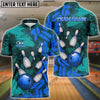 BlueJose Bowling And Pins Falling Road Abstract Grunge Customized Name 3D Shirt (4 Colors)