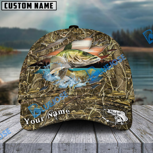 BlueJose Walleye Fish Camouflage Fishing Personalized Cap