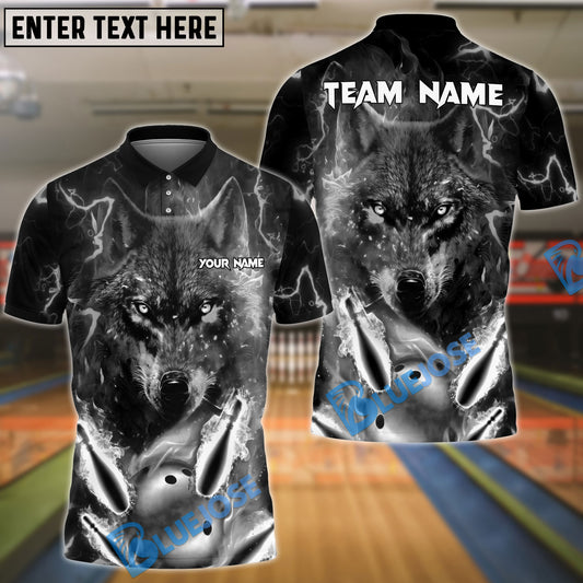 BlueJose Bowling And Pins Lightning Wolf Customized Name 3D Shirt (6 Colors)