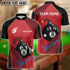 BlueJose Billiards 8 Ball Bomb Black Red Personalized Name 3D Shirts