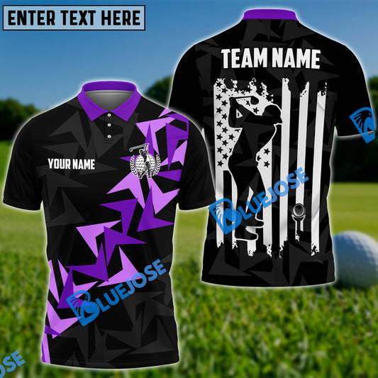 BlueJose Golf Fallen Leaves Customized Name, Team Name 3D Shirts (4 Colors)