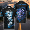 BlueJose Darts Rose Reaper Neon Skull Girl Customized Name, Team Name 3D Shirt (4 Colors)