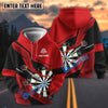 BlueJose Lightning Pattern Darts Personalized Name, Team Name Hoodie