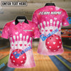 BlueJose Bowling Pink Heart Valentine Theme Design Personalized Name, Team Name 3D Shirt