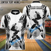 BlueJose Bowling And Pins Luxury Smoke Pattern Customized Name, Team Name 3D Shirt (6 Colors)