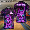 BlueJose Bowling And Pins Bear Crossed Arms Neon Customized Name, Team Name 3D Shirt (4 Colors)