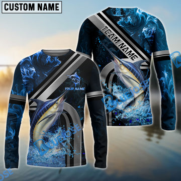 Bluejose Marlin Fishing Ocean Wave Power Custom Name & Team Name 3D Shirts