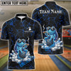 BlueJose Bowling & Pins Cool Frog Smoking Style Customized Name, Team Name 3D Shirt (4 Colors)
