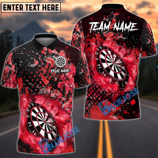 BlueJose Darts Black Grunge Dartboard Personalized Name, Team Name Unisex Shirt (4 Colors)