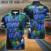 BlueJose Bowling And Pins Bear Scary Teddy Graffiti Style Customized Name, Team Name 3D Shirt (4 Colors)