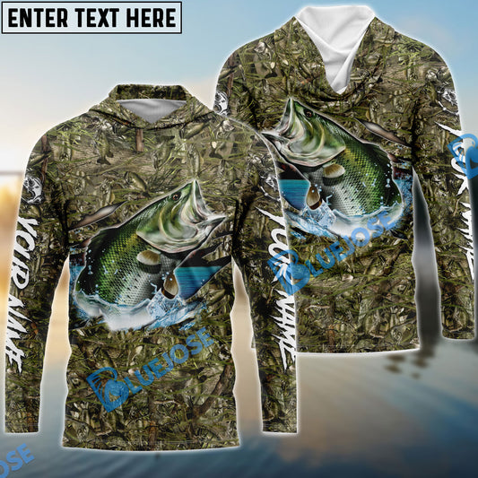 Bluejose Bass Fish Camouflage Fishing Custom Name Shirts