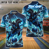 BlueJose Bowling And Pins Thunder Stallion Customized Name, Team Name 3D Shirt (4 Colors)