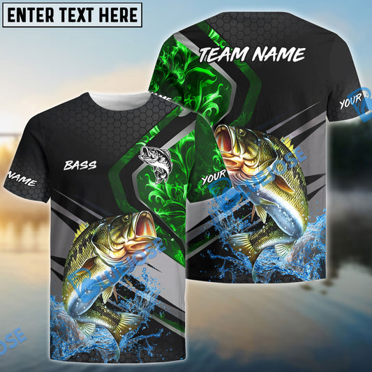 Bluejose Bass Fishing Smoke Premium Custom Name & Team Name Shirts For Kids (2 Colors)