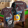 BlueJose Billiards Ball 8 And 9 Native Wolf Personalized Name & Team Name Shirt (4 Colors)