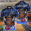 BlueJose Bowling And Pins Funny Happy Beaver Customized Name, Team Name 3D Shirt (4 Colors)