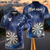 BlueJose Darts Thunder Lightning Dartboard Design Personalized Name, Team Name Unisex Shirt (6 Colors)