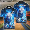BlueJose Bowling And Pins White Tiger Lightning Storm Tiger Claw Gripping Ball Customized Name, Team Name 3D Shirt (6 Colors)
