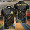BlueJose Bowling And Pins Black Flaming Multicolor Customized Name 3D Shirt ( 4 Colors )