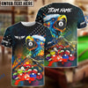 BlueJoses Billiards 8 Ball American Flag Eagle Paint Art Customized Name, Team Name 3D Shirt