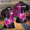 BlueJose Bowling And Pins Pink Ribbon Breast Cancer Awareness Design Customized Name, Team Name 3D Shirt