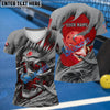 BlueJose Pickleball 3D Red Skull Personalized Unisex Shirt