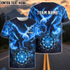 BlueJose Darts Eagle Neon Fierce Wings Dartboard Personalized Name, Team Name Unisex Shirt (4 Colors)