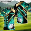 BlueJose Golf Metal and Fire Customized Name, Team Name 3D Shirts (4 Colors)