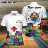 BlueJose Bowling And Pins Autism Awareness Customized Name, Team Name 3D Shirt (2 Colors)