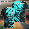 BlueJose Bowling And Pins Color Paint Customized Name, Team Name 3D Shirt (4 Colors)