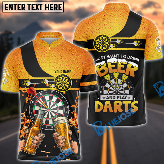 BlueJose Drink Beer And Play Darts Personalized Name Shirt