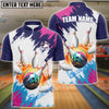 BlueJose Bowling And Pins Blue Pink Customized Name 3D Shirt