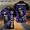 BlueJose Bowling And Pins Reaper Customized Name 3D Shirt (4 Colors)