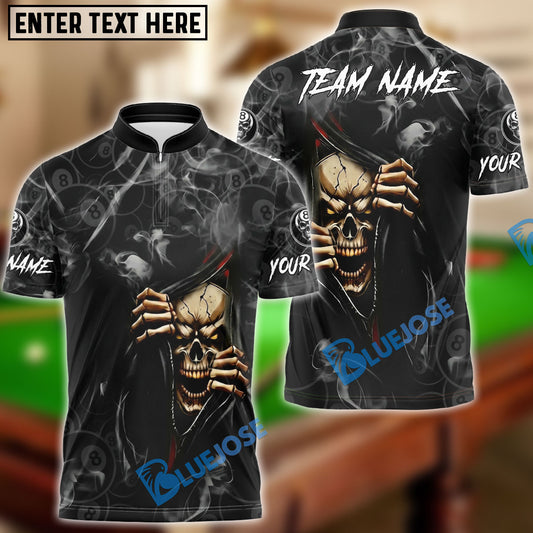 BlueJose Ball 8 Pool Pattern Skull Crack Personalized Name, Team Name 3D Shirt